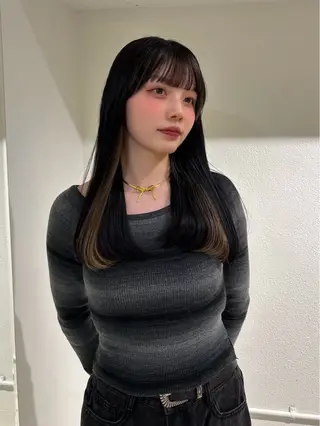 ロング カラー ハシヅメ キョウカのヘアスタイル