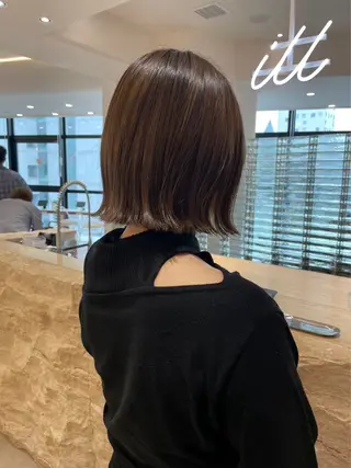 ミディアム カラー 渋谷/レイヤーボブ・ 透明感カラーしょうごのヘアスタイル