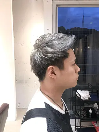 ショート カラー メンズ SLASHスラッシュ 兵頭　裕のヘアスタイル