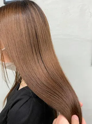 ロング 新宿/韓国ヘア/ 髪質改善ストレートのヘアスタイル