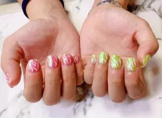 ロング カラー ネイル Q Free nailsのネイルデザイン