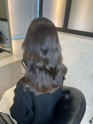 セミロング カラー &chaLme   心斎橋所属・emi/髪質改善/ 韓国風/艶カラーのヘアスタイル
