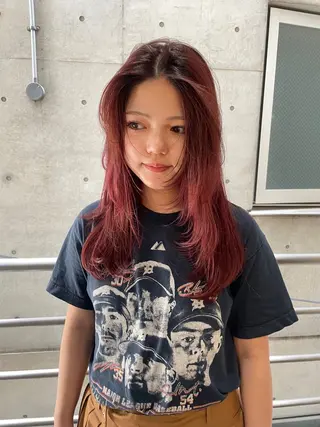 ロング カラー ヘアアレンジ satsuki 暖色・ブラウンカラーのヘアスタイル