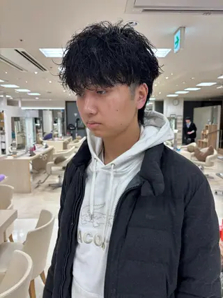 パーマ メンズ 湘南/メンズパーマ/ ハイライト/ユチカのヘアスタイル