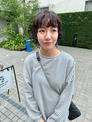 ショート パーマ パーマ/透明感カラー /ボブ/吉田一生のヘアスタイル