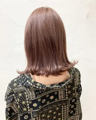 ミディアム カラー 映える顔周りカット ♥️韓国ヘア"ちぇるのヘアスタイル