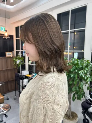 ミディアム カラー レイヤーボブ/ 艶カラー/サナ🌼のヘアスタイル