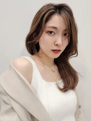 セミロング Nanako。/韓国 ヘア/顔周りカットのヘアスタイル