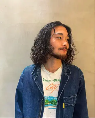 セミロング パーマ メンズ 💈メンズ特化💈 テッペイのヘアスタイル