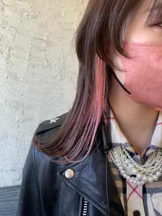 セミロング 髪質改善ストレート/ ブリーチ／渋谷　福田のヘアスタイル