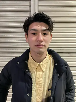 パーマ メンズ スパイキーパーマ 柏NO1 藤本葉のヘアスタイル