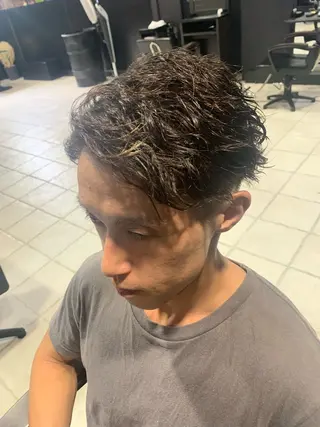 ショート メンズ メンズパーマ/難波/ 心斎橋　室園亮佑のヘアスタイル