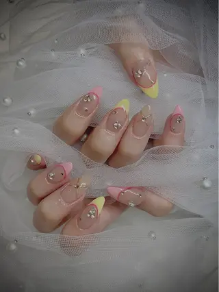 ネイル I-nailロング /ワンホン/キラキラのネイルデザイン