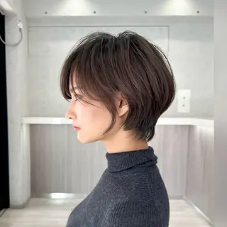 ショート グレージュ/レイヤー ふうか　渋谷のヘアスタイル