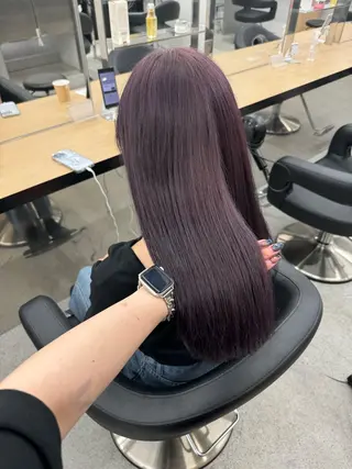 ロング カラー 暗髪🩶ラベンダー/ ブルー/ユウナ🤍のヘアスタイル