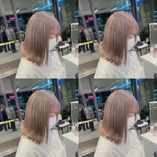 ミディアム カラー 韓国ヘア特化💍 tiam💍ブリーチのヘアスタイル