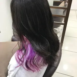 ロング カラー 羽エクステ/シール エクステ/横浜駅5分のヘアスタイル