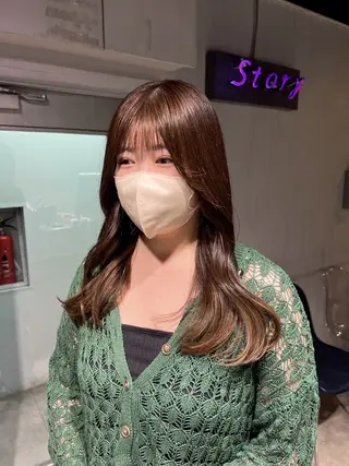 ロング カラー NANAMI🩵 大人可愛い韓国ヘアのヘアスタイル