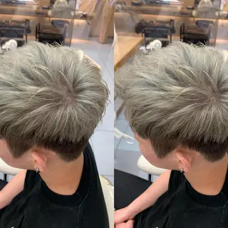 ミディアム カラー 縮毛/レイヤー 韓国/橋口のヘアスタイル