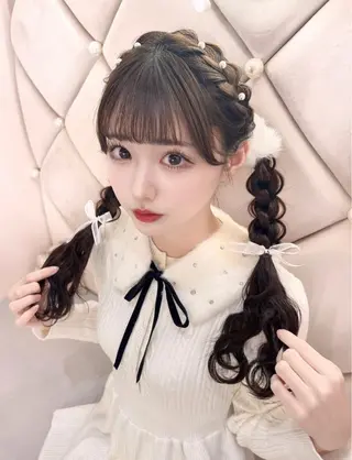 セミロング ヘアアレンジ 🎀ふわふわアイドル ヘアメ🎀AYANEのヘアスタイル