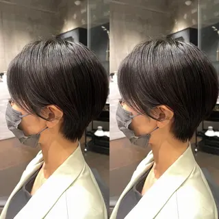 ショート レイヤー特化/小顔顔 周り/セノ/表参道のヘアスタイル