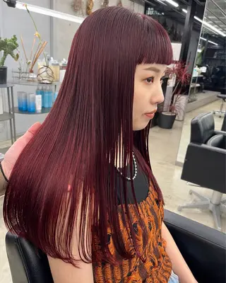 ロング カラー ダブルカラー/ ケアブリーチ/クニトのヘアスタイル