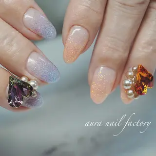 ショート カラー ネイル 赤羽　アウラ ネイルファクトリーのネイルデザイン