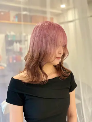 セミロング カラー GaKu/ハイトーン /ブリーチ/レイヤーのヘアスタイル