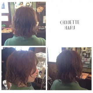 ショート ミディアム カラー パーマ サダハルカ ｜chouetteのヘアスタイル