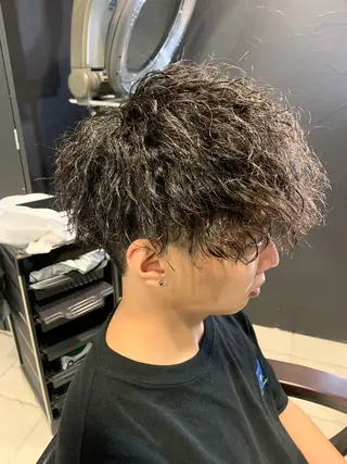 ショート メンズ メンズパーマ/難波/ 心斎橋　室園亮佑のヘアスタイル