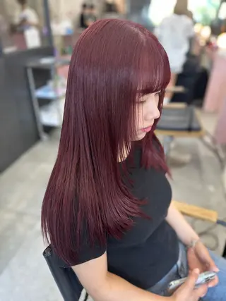 ロング 岡本 舞/暖色カラーのヘアスタイル