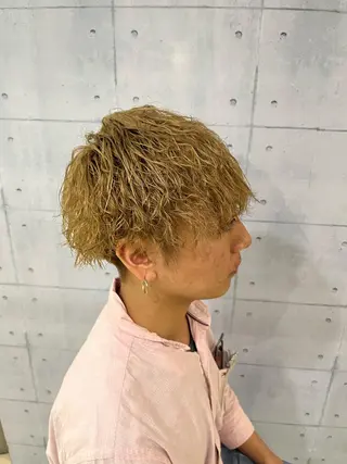ショート カラー パーマ メンズ 韓国風メンズ/毛流れ ヘアなら須田龍世のヘアスタイル