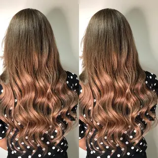 ロング カラー ヘアアレンジ 下妻 カラーエクステ難波のヘアスタイル