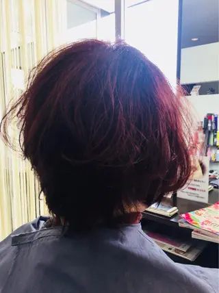 ショート カラー パーマ 阿久津 泰幸のヘアスタイル