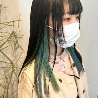 セミロング カラー デザインカラー/パー マ🦖外岡咲希🦖のヘアスタイル