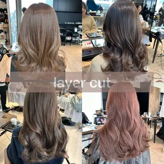 ロング カラー 🍼顔周りカット/ レイヤー/小川華奈のヘアスタイル