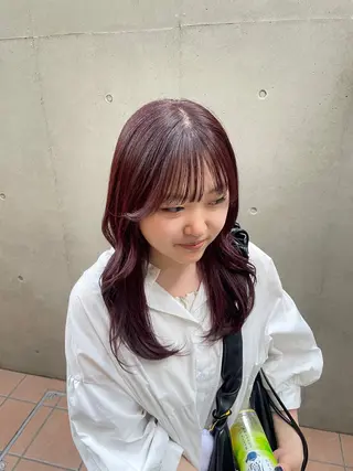 ミディアム カラー 縮毛矯正/レイヤー /ひかるのヘアスタイル