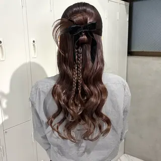 ロング ヘアアレンジ riko/レイヤー/ 艶カラー/ヘアセットのヘアスタイル