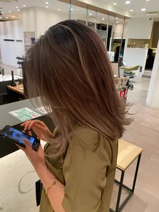 ミディアム 💎【髪質改善カラー 艶髪×縮毛矯正】💎のヘアスタイル