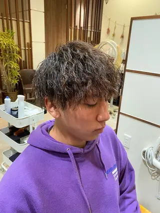 パーマ メンズ LandS barber &beauty所属・髪質改善特化 長澤友哉のヘアスタイル