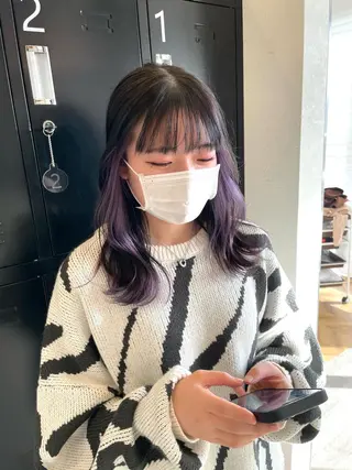 セミロング カラー 田中   麗彩也のヘアスタイル