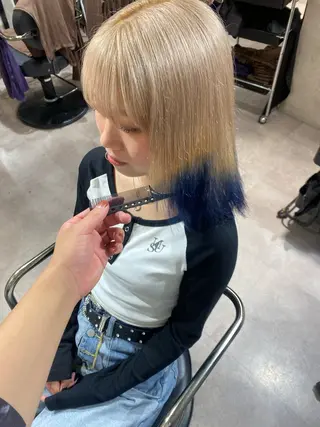 カラー Seleneコウキ ブリーチ/ハイトーンのヘアスタイル