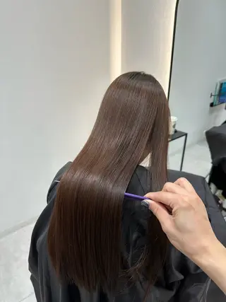 ロング 赤み消し/オリーブ カーキ/福田れんのヘアスタイル