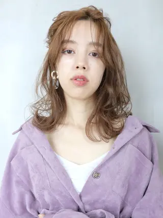 ミディアム カラー パーマ ヘアアレンジ ITbyALBUM 中野店のヘアスタイル