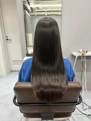 ロング 韓国風✨髪質改善✨ 縮毛矯正✨松浦知奈美のヘアスタイル