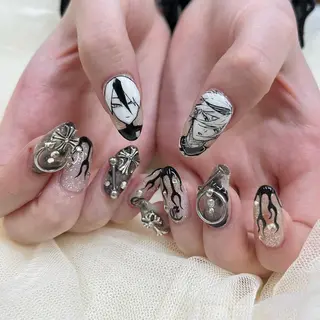 ロング ネイル 池袋痛ネイル Nok. 渡辺のネイルデザイン