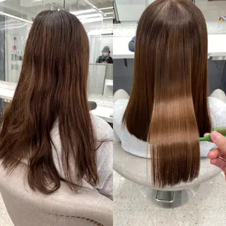 セミロング カラー 京都レイヤーカット/ 縮毛矯正/羽柴りくのヘアスタイル