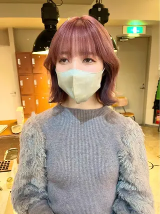 ミディアム カラー 🩷ハイトーン透明感 レイヤー🩷ユリカのヘアスタイル