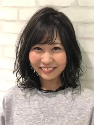 ミディアム カラー パーマ ヘアアレンジ EARTH熊本嘉島店所属・田畑 圭祐のヘアスタイル