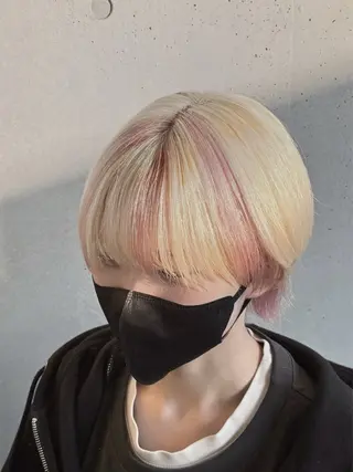 ショート カラー 🩶ハイトーン /レイヤーはちすのヘアスタイル